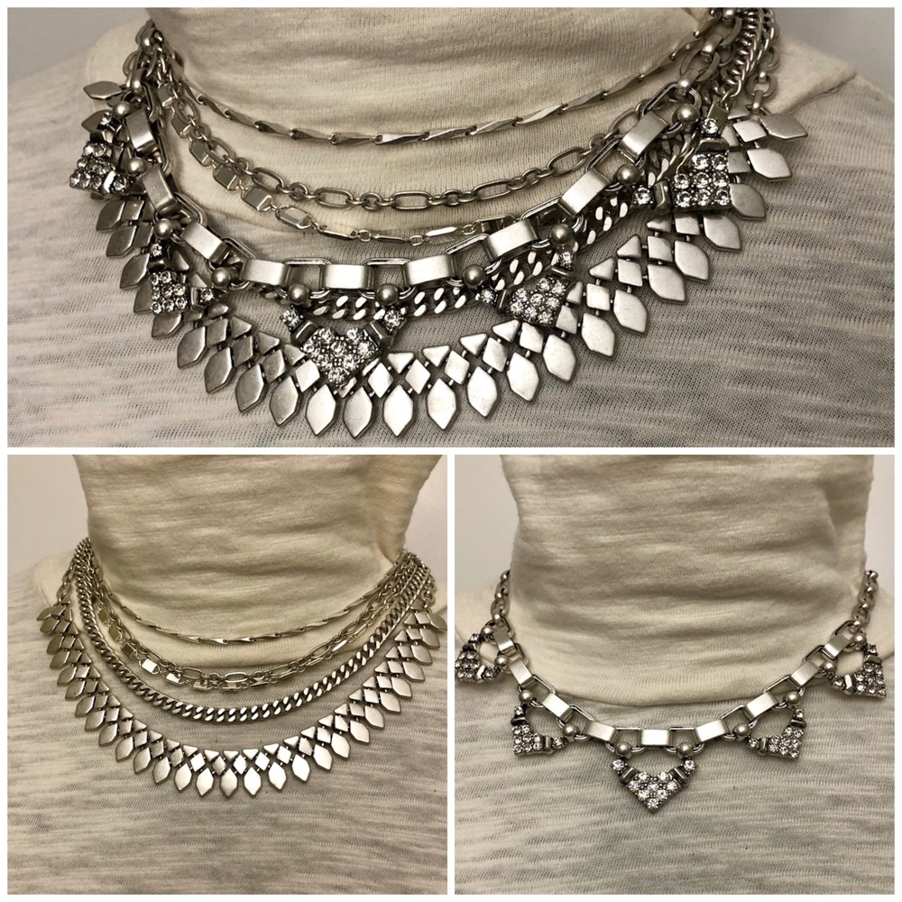 Stella & Dot Silver Statement Necklace